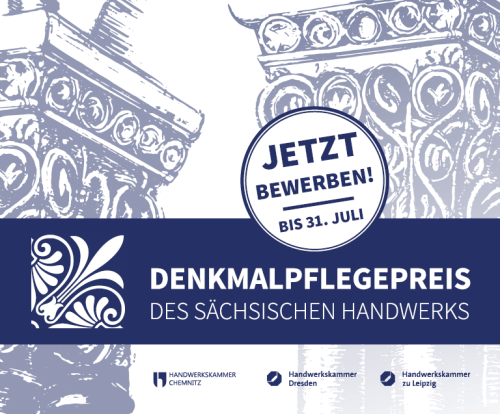 Banner zur Ausschreibung des Denkmalmalpflegepreis 2026